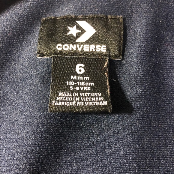 Boys 5-6 Converse Star Chevron Navy Zip Track Jacket, soft lining - Picture 8 of 9